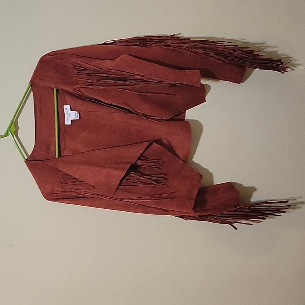 COPY - Faux Suede Fringe Crop Jacket